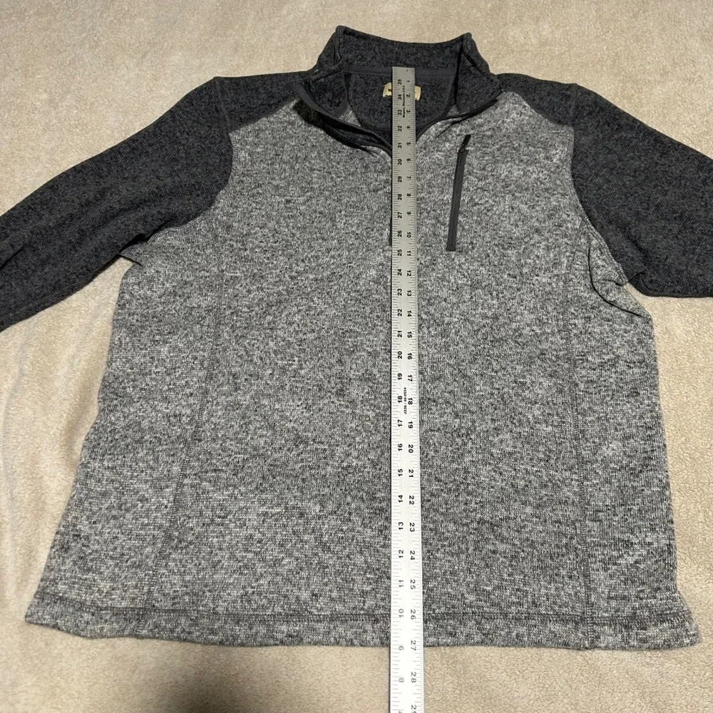 Woolrich Quarter Zip Pullover Mens XL Grey Heathered Fleece Sweater 1128